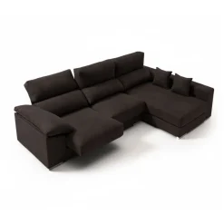 Sofá chaiselongue Calgary 3 plazas deslizante y reclinable tela Bergamo 290 cm