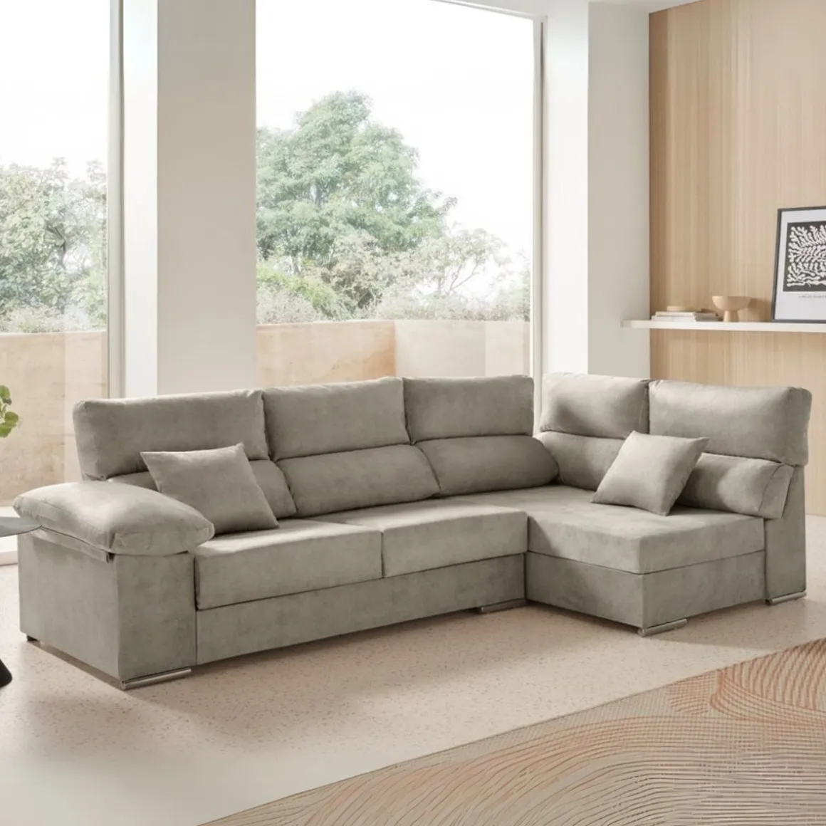 Sofá chaiselongue Cosima Velare rinconera asientos reclinables 102x265x145 cm