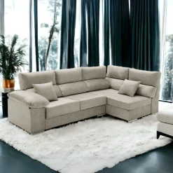 Sofá chaiselongue Cosima Velare rinconera asientos reclinables 102x265x145 cm