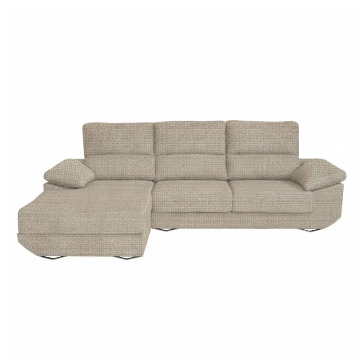 Sofá chaiselongue Danielle 3 plazas deslizante + cabezales reclinables 100x300x170 cm