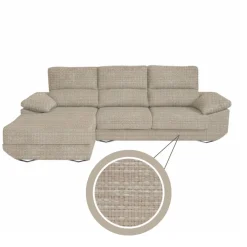 Sofá chaiselongue Danielle 3 plazas deslizante + cabezales reclinables 100x300x170 cm