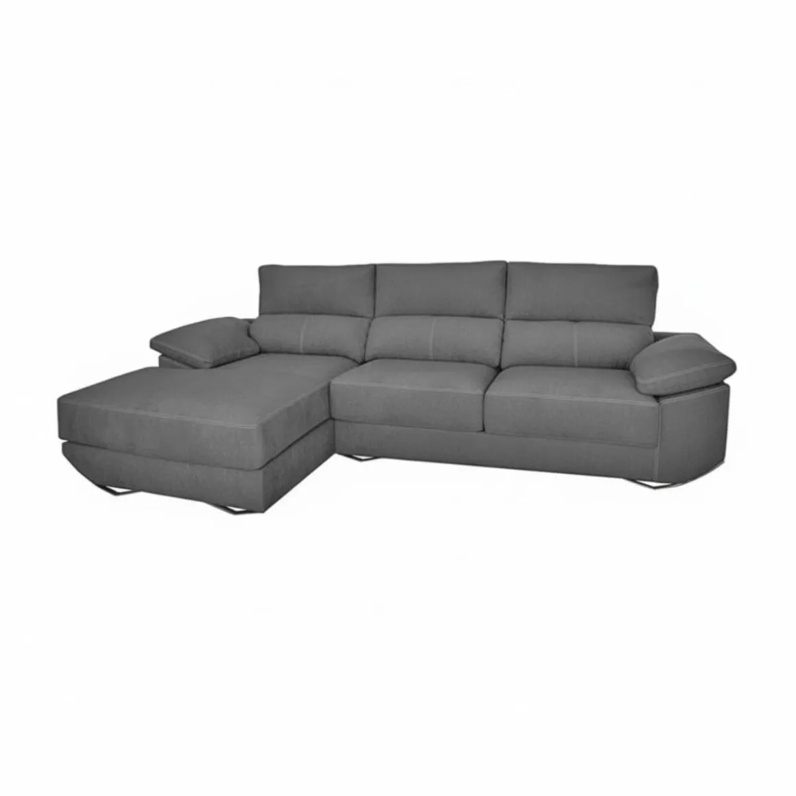Sofá chaiselongue Danielle 3 plazas tela bronx asientos deslizantes