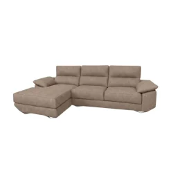 Sofá chaiselongue Danielle 3 plazas tela opera asientos deslizantes