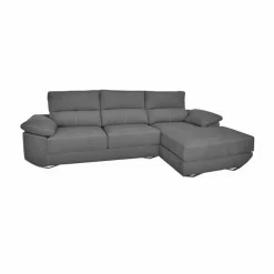 Sofá chaiselongue Danielle 3 plazas tela bronx asientos deslizantes