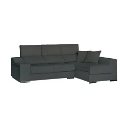 Sofá chaiselongue derecha Málaga 3 plazas asientos extraíbles y reclinable tela Nevada 100x265x140 cm