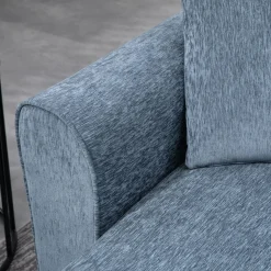 Sofá chaiselongue Diva Homcom 3 plazas reversible azul oscuro 87x230x138 cm