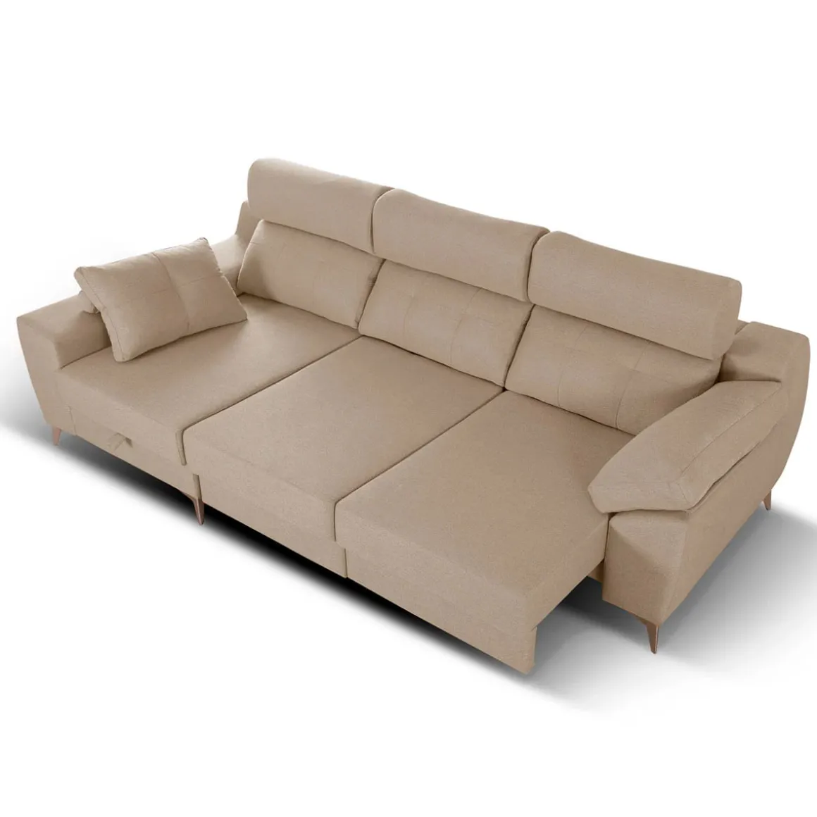 Sofá chaiselongue Elegance 3 plazas convertible en cama 110x285x150 cm