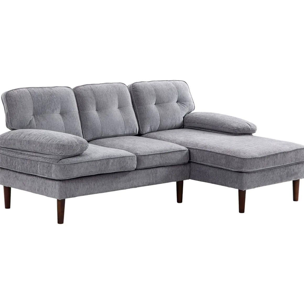 Sofá chaiselongue Kumo Homcom 3 plazas gris 88x215x142 cm