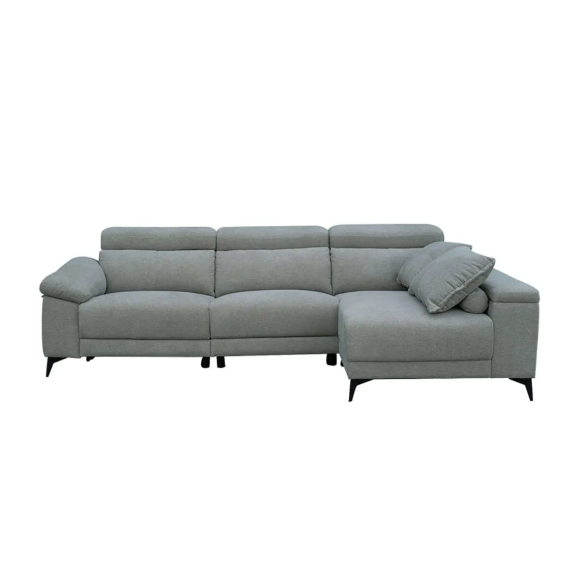 Sofá chaiselongue Londres 3 plazas derecha eléctrico gris 100x293x90 cm