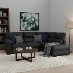 Sofá chaiselongue Meridien 3 plazas deslizante + reclinable tela Ópera 100x282x195 cm