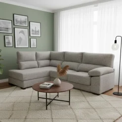 Sofá chaiselongue Meridien 3 plazas deslizante + reclinable tela Ópera 100x282x195 cm