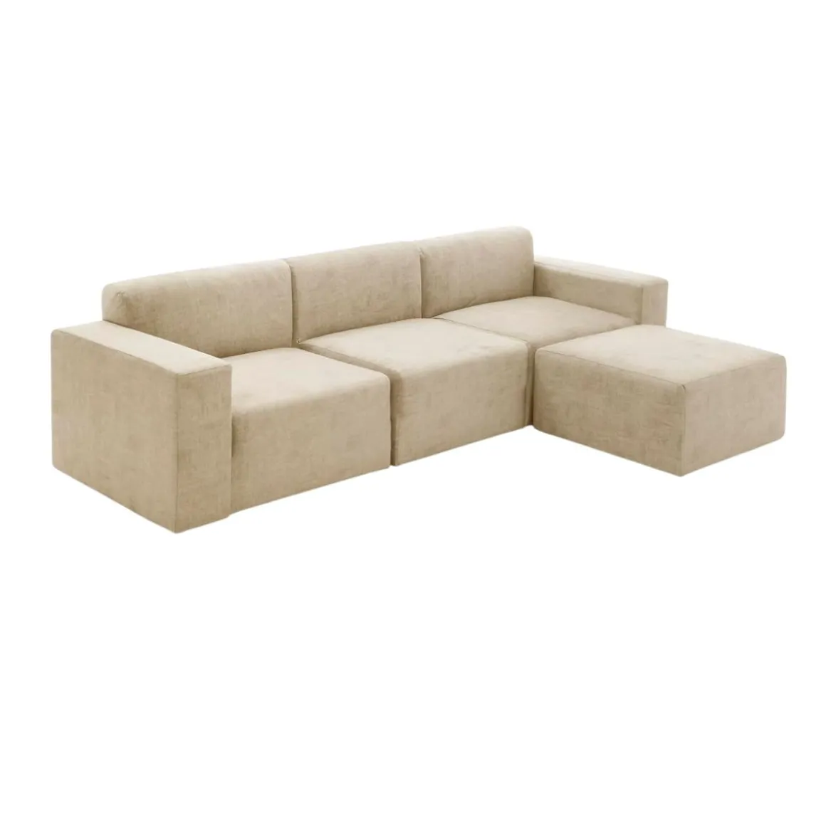 Sofá chaiselongue modular Mónica 3 plazas 75x255x155 cm