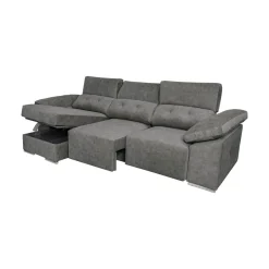 Sofá chaiselongue Montecarlo 3 plazas con 2 pufs 102x295x153 cm