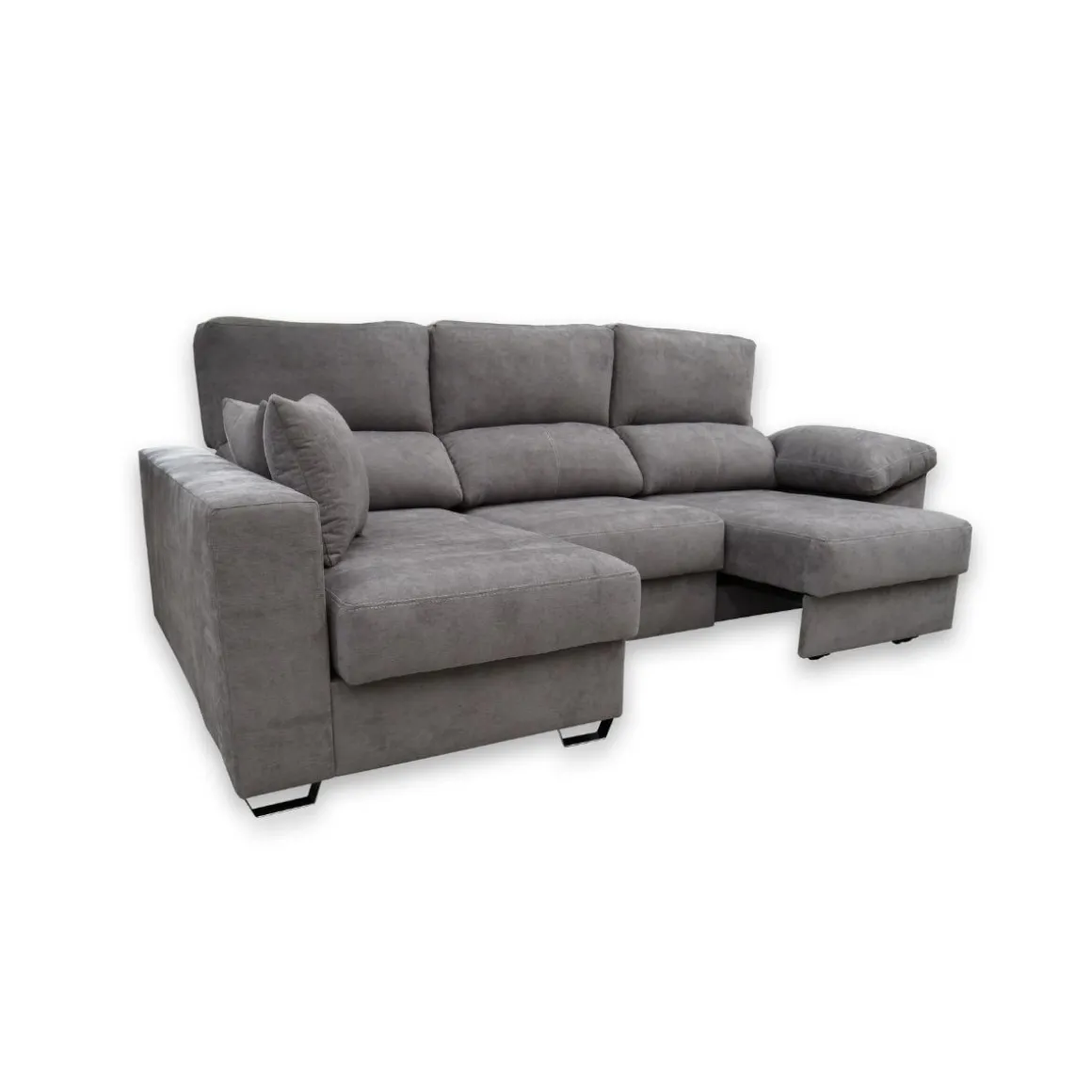Sofá chaiselongue Ponza 3 plazas asientos deslizantes con cabezales reclinables