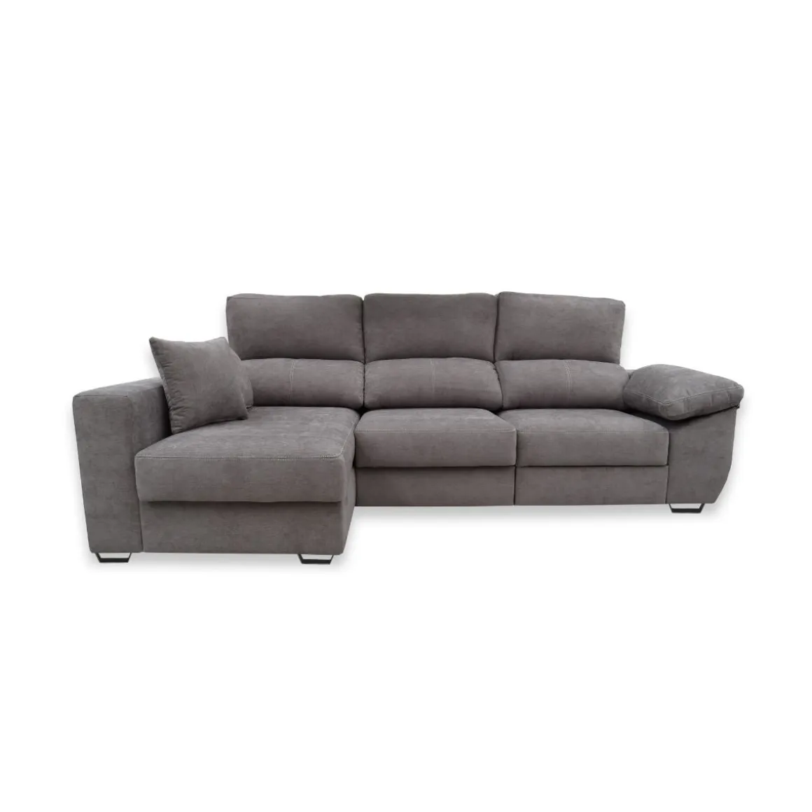 Sofá chaiselongue Ponza 3 plazas asientos deslizantes con cabezales reclinables
