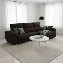 Sofá chaiselongue Ponza 3 plazas deslizante y reclinable tela Bergamo 275 cm