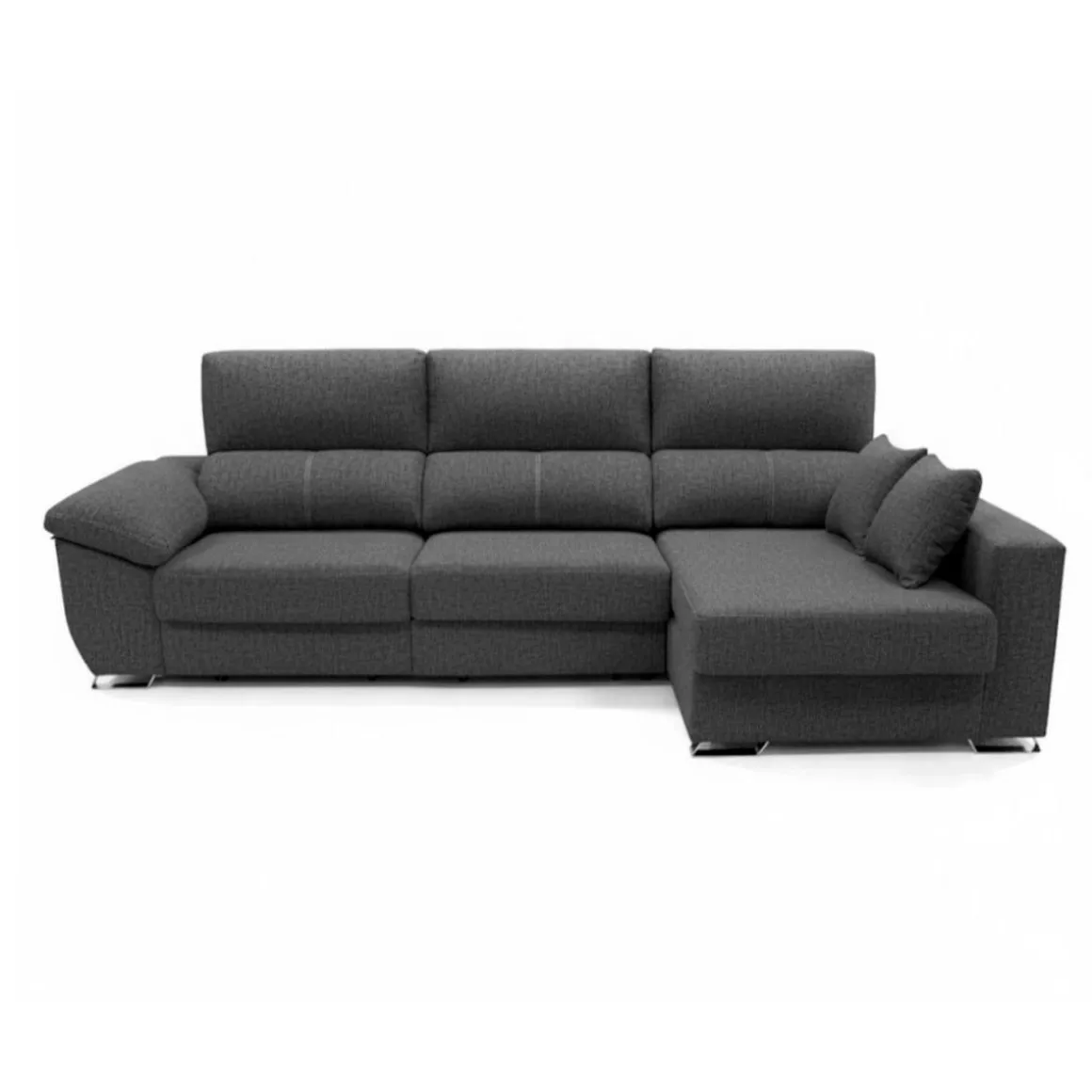 Sofá chaiselongue Ponza 3 plazas deslizante + cabezales reclinables 100x275x160 cm