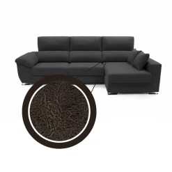 Sofá chaiselongue Ponza 3 plazas deslizante y reclinable tela Opera 275 cm