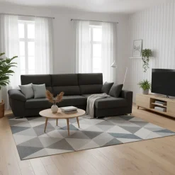 Sofá chaiselongue Ponza 3 plazas deslizante y reclinable tela Opera 275 cm