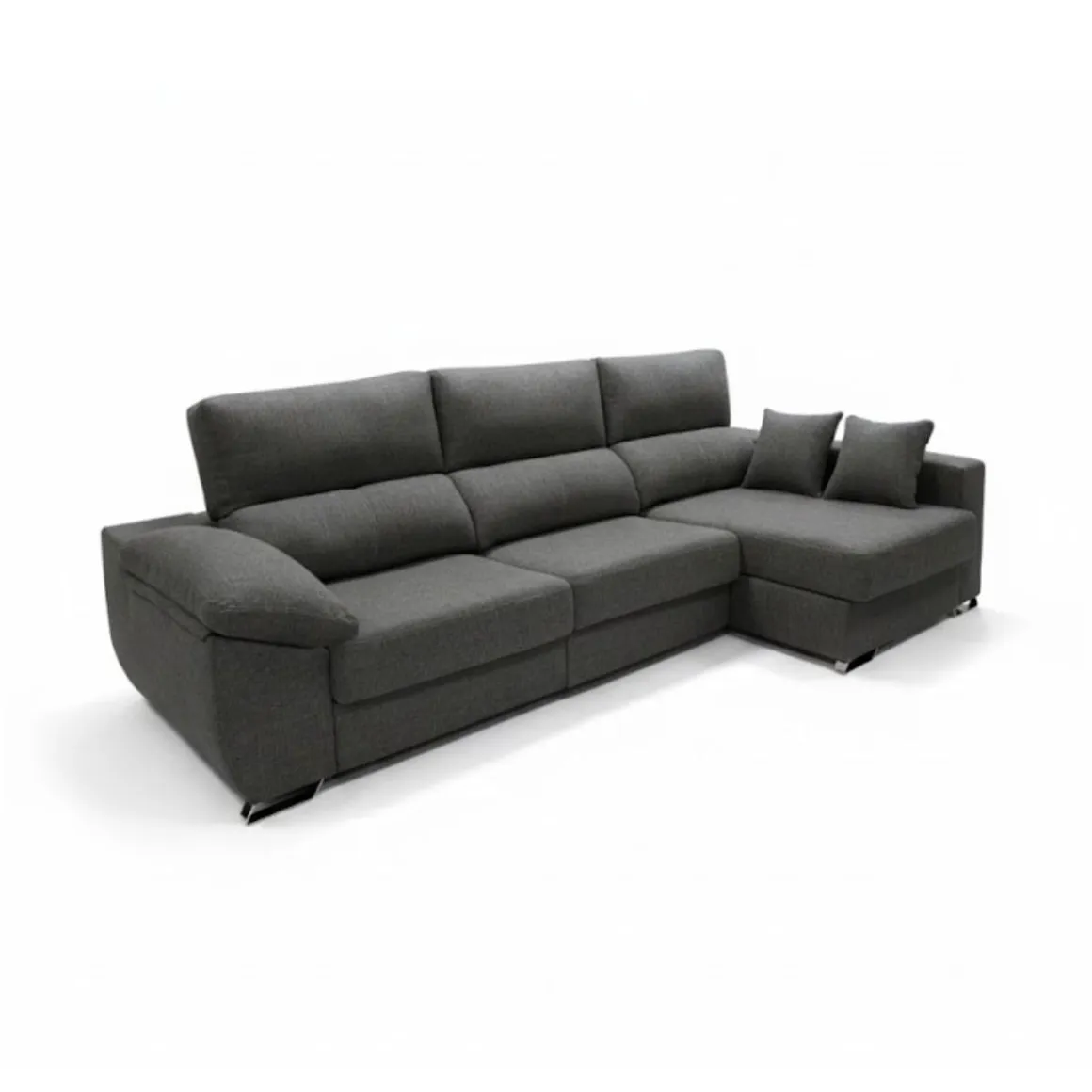 Sofá chaiselongue Ponza 3 plazas deslizante y reclinable tela Nevada 275 cm