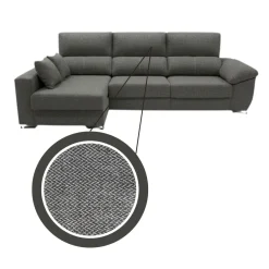Sofá chaiselongue Ponza 3 plazas deslizante y reclinable tela Nevada 275 cm