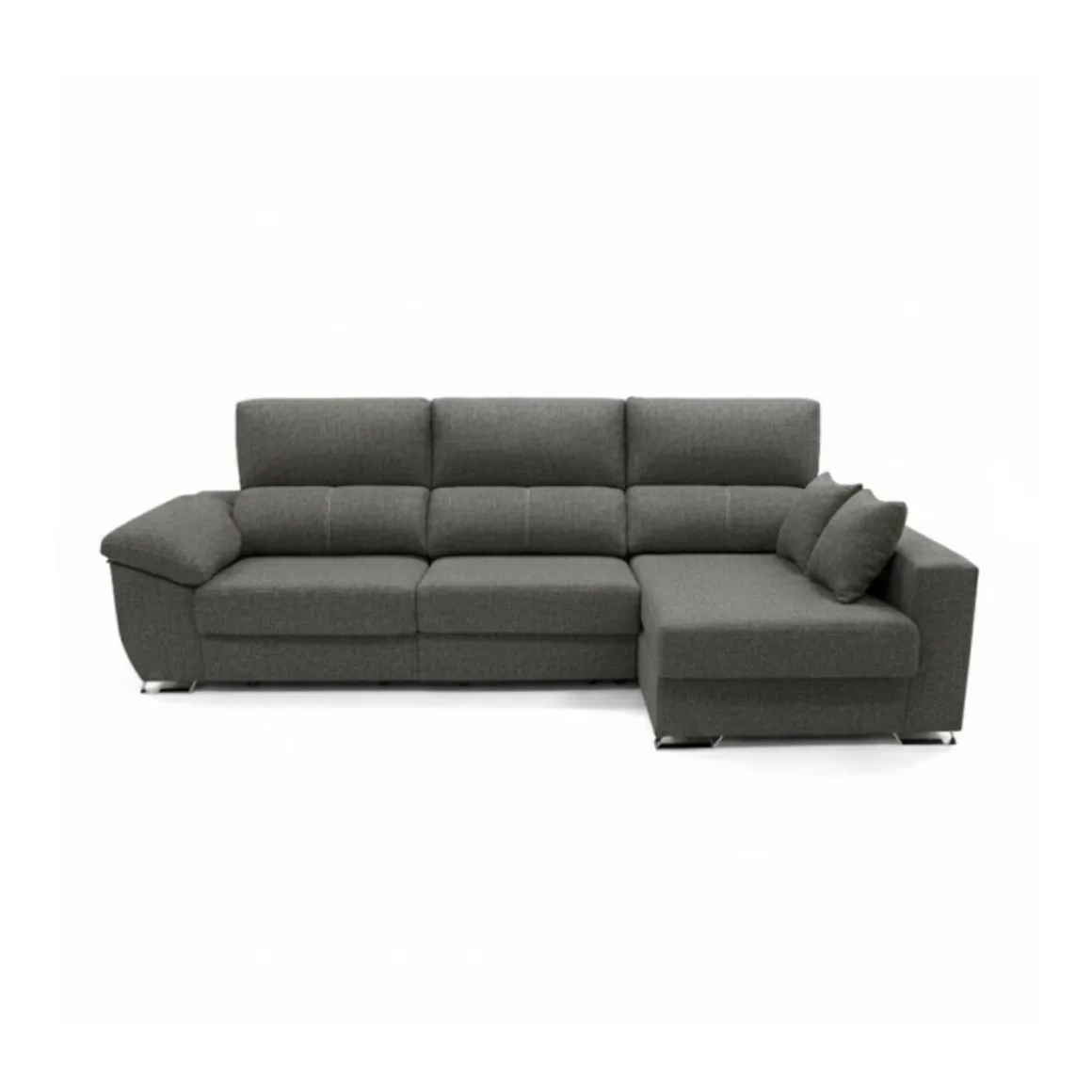 Sofá chaiselongue Ponza 3 plazas deslizante y reclinable tela Nevada 275 cm