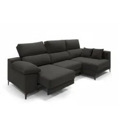 Sofá chaiselongue Santorini 3 plazas deslizante + reclinable tela Ópera 100x275x160 cm