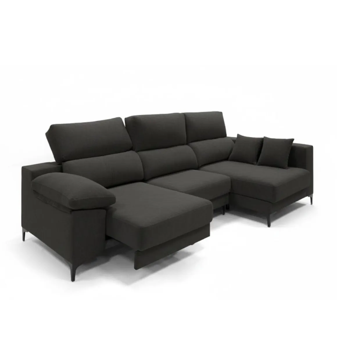 Sofá chaiselongue Santorini 3 plazas deslizante + reclinable tela Ópera 100x275x160 cm
