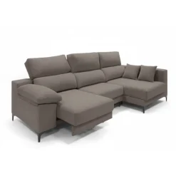 Sofá chaiselongue Santorini 3 plazas deslizante + reclinable tela Bronx 100x275x160 cm
