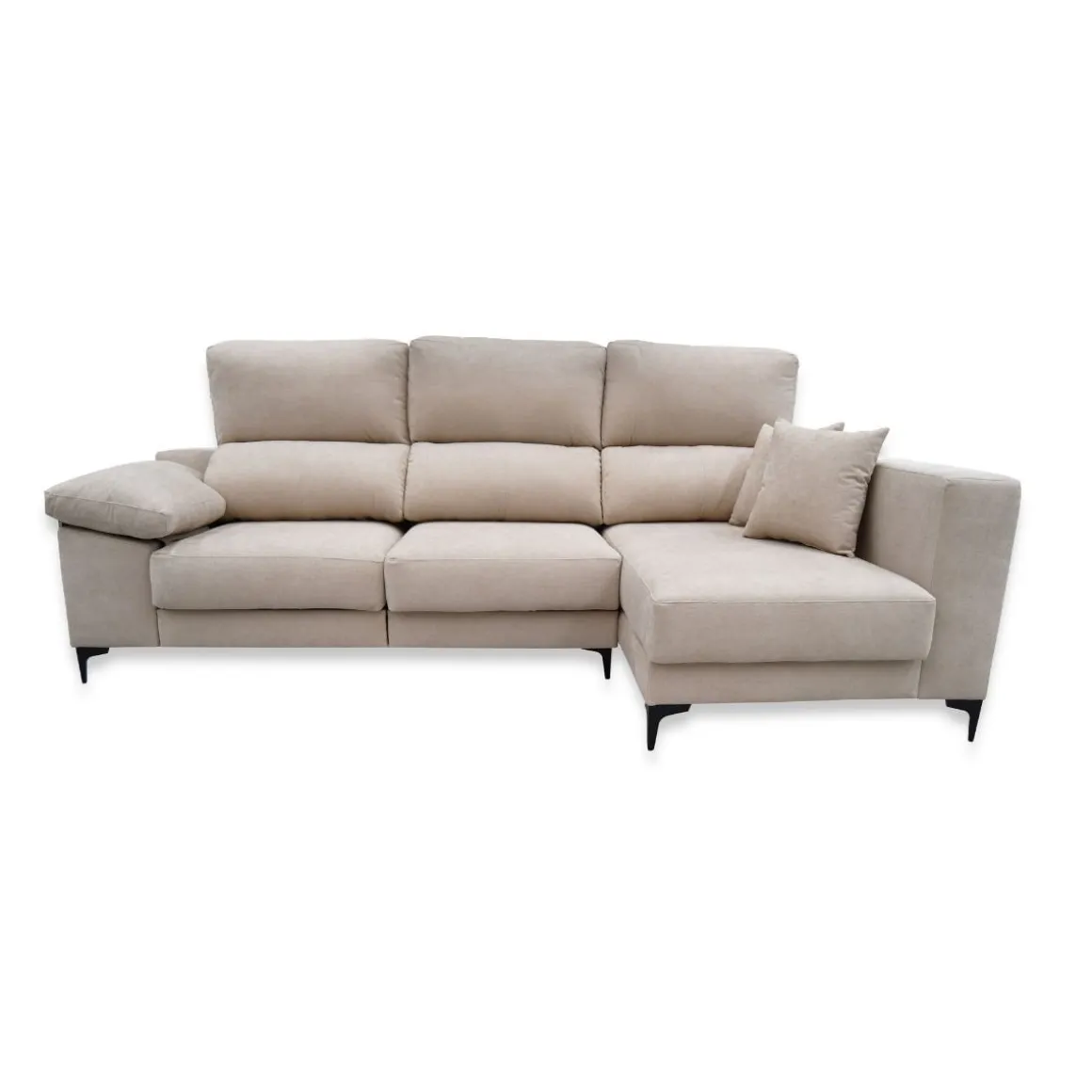 Sofá chaiselongue Santorini 3 plazas asientos deslizantes con cabezales reclinables