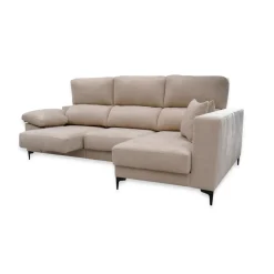 Sofá chaiselongue Santorini 3 plazas asientos deslizantes con cabezales reclinables