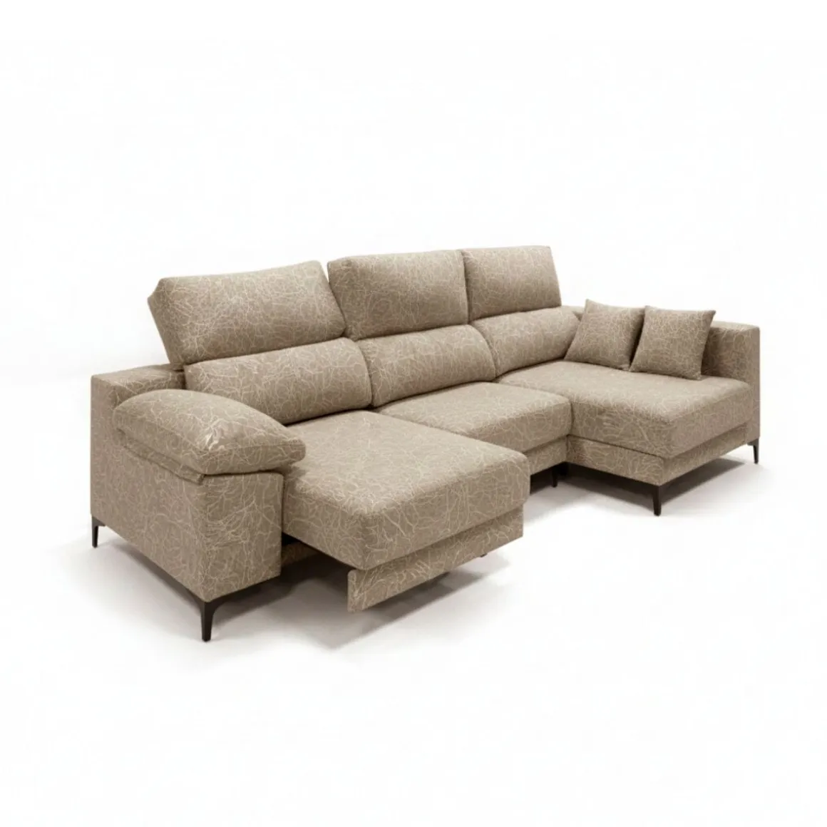 Sofá chaiselongue Santorini 3 plazas deslizante + reclinable tela Ópera 100x275x160 cm