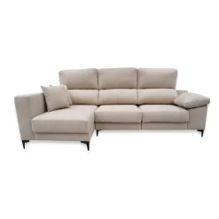 Sofá chaiselongue Santorini 3 plazas asientos deslizantes con cabezales reclinables