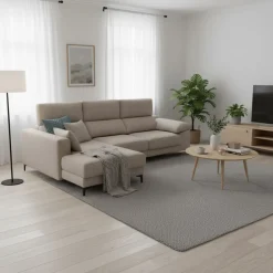Sofá chaiselongue Santorini 3 plazas deslizante y reclinable tela Sorrento 275 cm