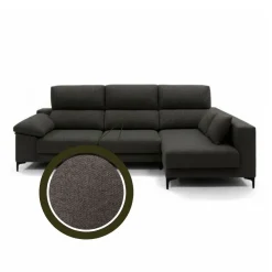 Sofá chaiselongue Santorini 3 plazas deslizante + reclinable tela Nevada 100x275x160 cm
