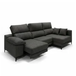 Sofá chaiselongue Santorini 3 plazas deslizante + reclinable tela Nevada 100x275x160 cm