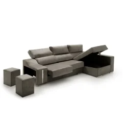 Sofá chaiselongue Serena Velare arcón + 2 pufs 102x265x145 cm