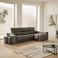 Sofá chaiselongue Serena Velare arcón + 2 pufs 102x265x145 cm