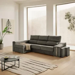 Sofá chaiselongue Serena Velare arcón + 2 pufs 102x265x145 cm
