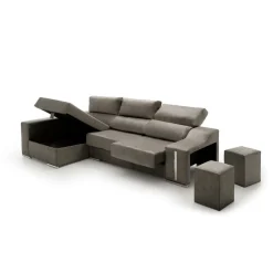 Sofá chaiselongue Serena Velare arcón + 2 pufs 102x265x145 cm