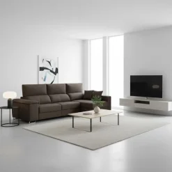 Sofá chaiselongue Sidney 3 plazas deslizante y reclinable tela Bergamo 285 cm