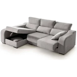 Sofá chaiselongue Zafiro 3 plazas con arcón 110x225x140 cm