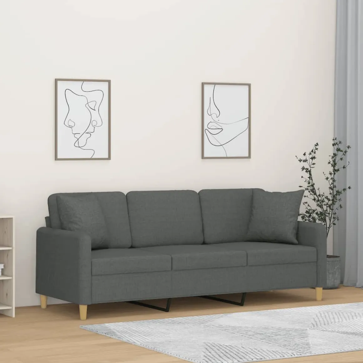 Sofá Costa 3 plazas con cojines 80x180x77 cm