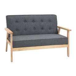 Sofá Craik Homcom 2 plazas patas antideslizantes gris 78x113x67 cm