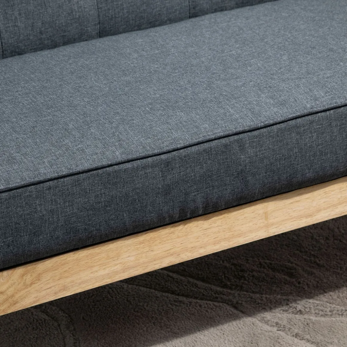 Sofá Craik Homcom 2 plazas patas antideslizantes gris 78x113x67 cm