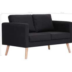 Sofá de 2 plazas Milo tapizado tela 73x116x70 cm