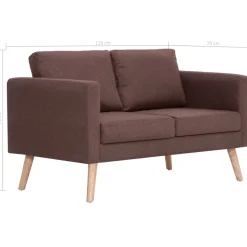Sofá de 2 plazas Milo tapizado tela 73x116x70 cm