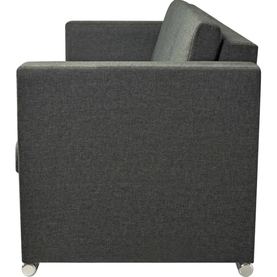 Sofá de 3 plazas Mina tapizado tela gris oscuro 78x191x73 cm