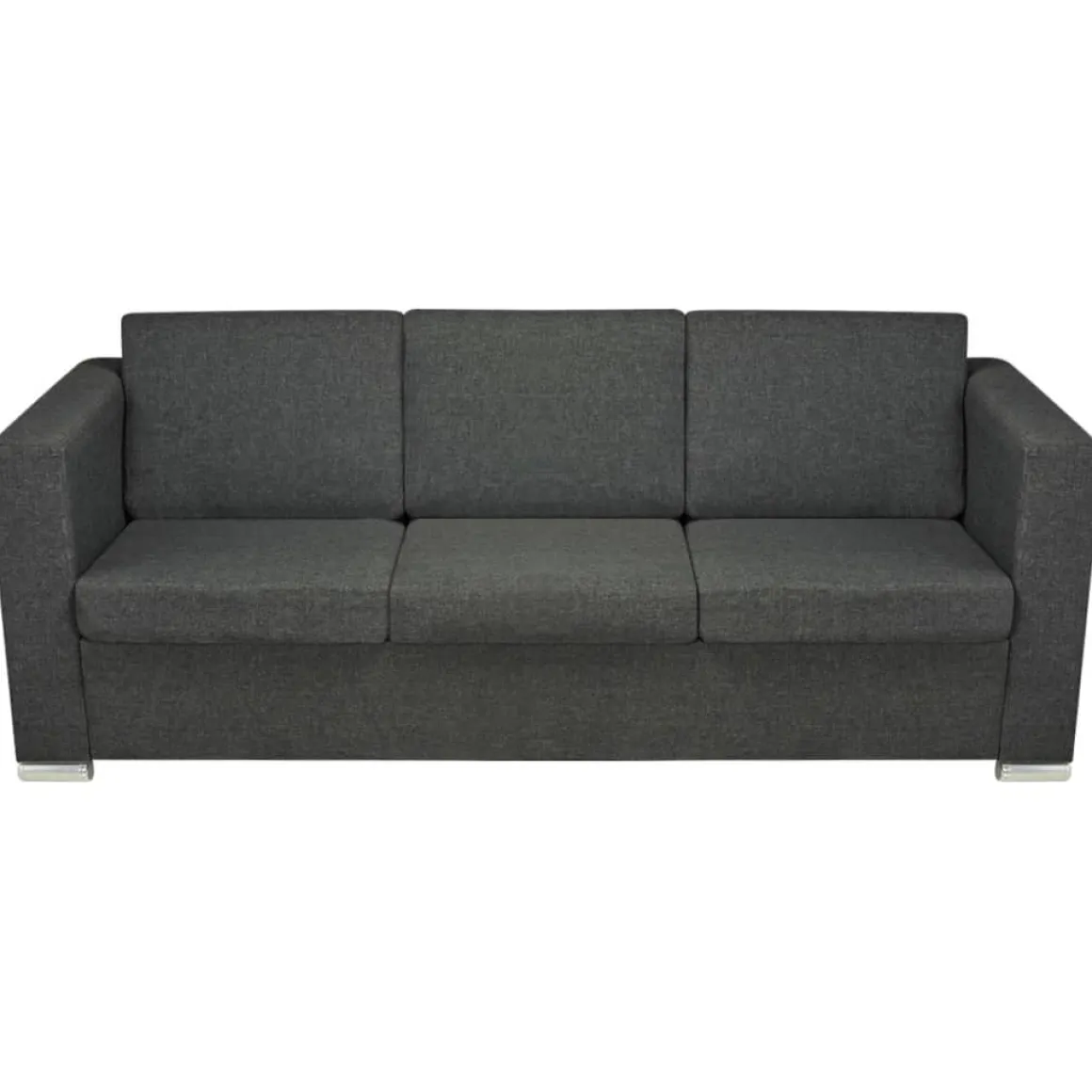 Sofá de 3 plazas Mina tapizado tela gris oscuro 78x191x73 cm