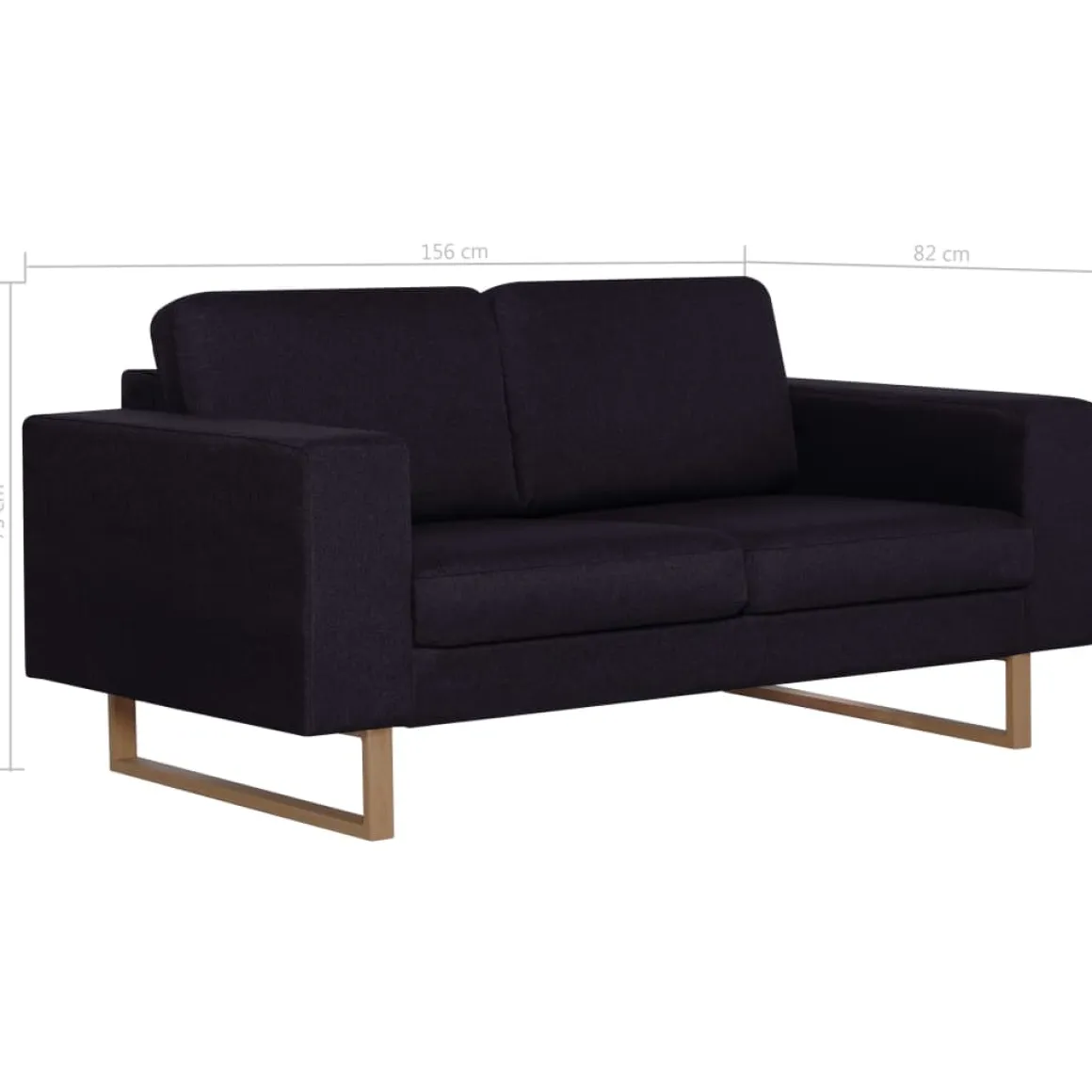 Sofá de 2 plazas Nara tapizado tela 75x156x82 cm